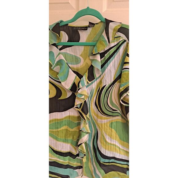 Separates New York City Design Blouse, Women's plus Size 1X, short Sleeve, EUC - Picture 3 of 5